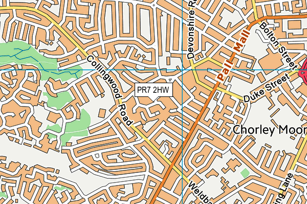 PR7 2HW map - OS VectorMap District (Ordnance Survey)