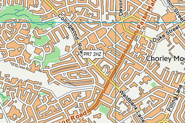 PR7 2HZ map - OS VectorMap District (Ordnance Survey)