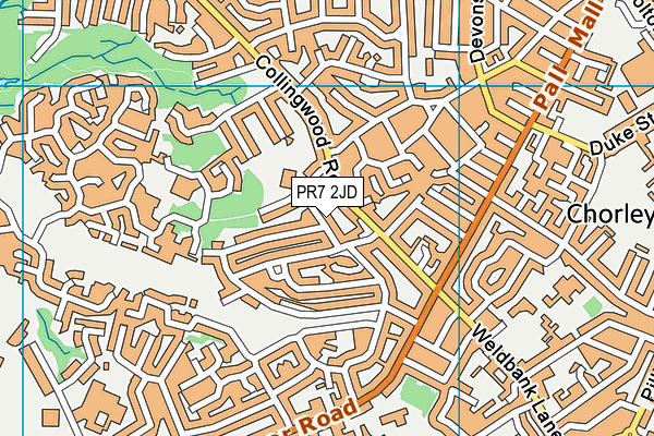 PR7 2JD map - OS VectorMap District (Ordnance Survey)