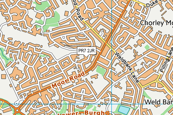 PR7 2JR map - OS VectorMap District (Ordnance Survey)