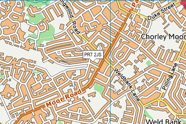 PR7 2JS map - OS VectorMap District (Ordnance Survey)