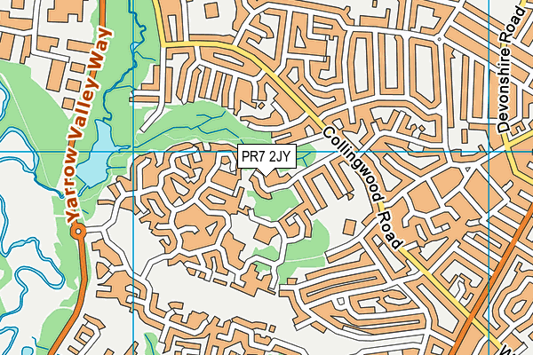 PR7 2JY map - OS VectorMap District (Ordnance Survey)