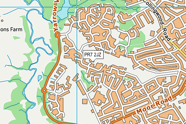 PR7 2JZ map - OS VectorMap District (Ordnance Survey)