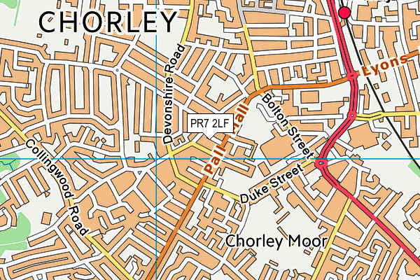 PR7 2LF map - OS VectorMap District (Ordnance Survey)