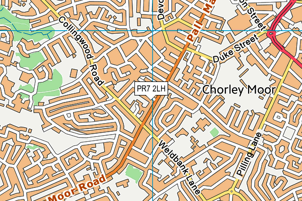 PR7 2LH map - OS VectorMap District (Ordnance Survey)