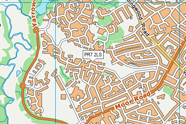 PR7 2LS map - OS VectorMap District (Ordnance Survey)