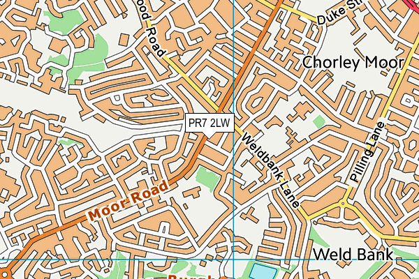 PR7 2LW map - OS VectorMap District (Ordnance Survey)