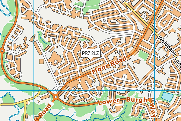 PR7 2LZ map - OS VectorMap District (Ordnance Survey)