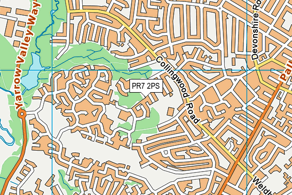 PR7 2PS map - OS VectorMap District (Ordnance Survey)