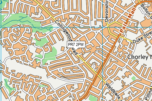 PR7 2PW map - OS VectorMap District (Ordnance Survey)