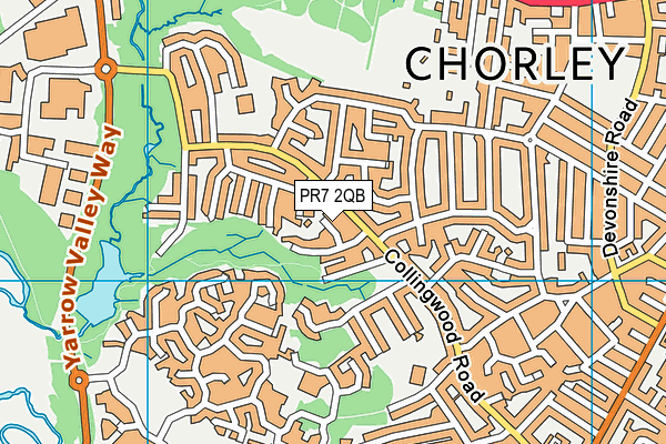 PR7 2QB map - OS VectorMap District (Ordnance Survey)