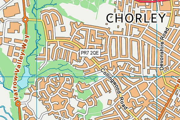 PR7 2QE map - OS VectorMap District (Ordnance Survey)