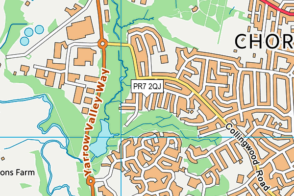 PR7 2QJ map - OS VectorMap District (Ordnance Survey)