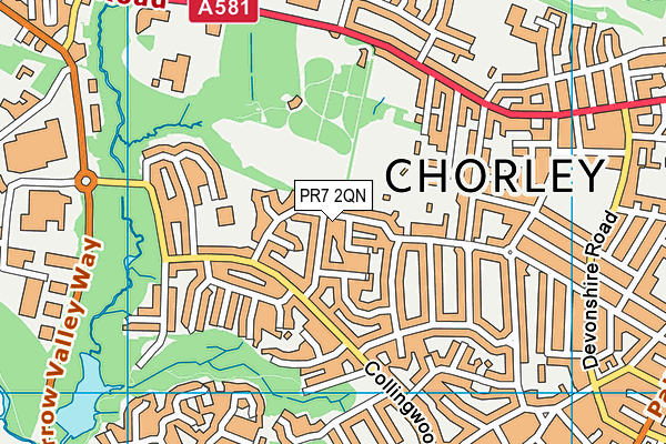 PR7 2QN map - OS VectorMap District (Ordnance Survey)