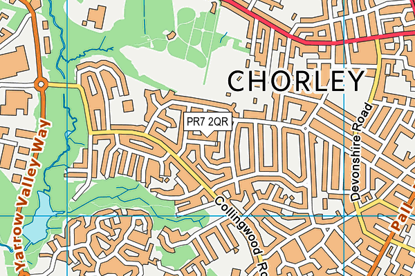 PR7 2QR map - OS VectorMap District (Ordnance Survey)