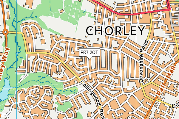 PR7 2QT map - OS VectorMap District (Ordnance Survey)