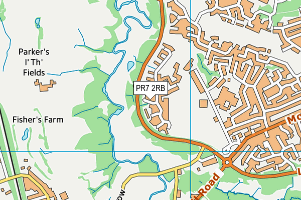 PR7 2RB map - OS VectorMap District (Ordnance Survey)