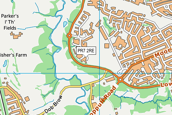 PR7 2RE map - OS VectorMap District (Ordnance Survey)