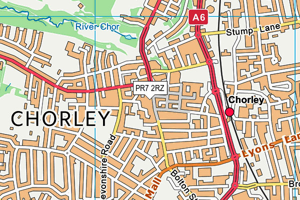 PR7 2RZ map - OS VectorMap District (Ordnance Survey)