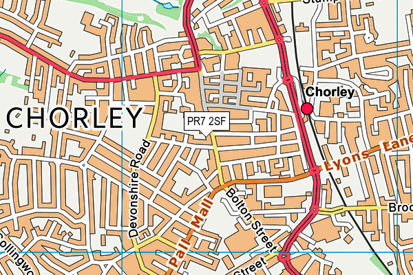 PR7 2SF map - OS VectorMap District (Ordnance Survey)