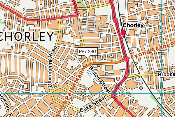 PR7 2SG map - OS VectorMap District (Ordnance Survey)