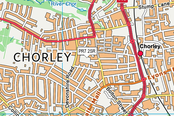 PR7 2SR map - OS VectorMap District (Ordnance Survey)