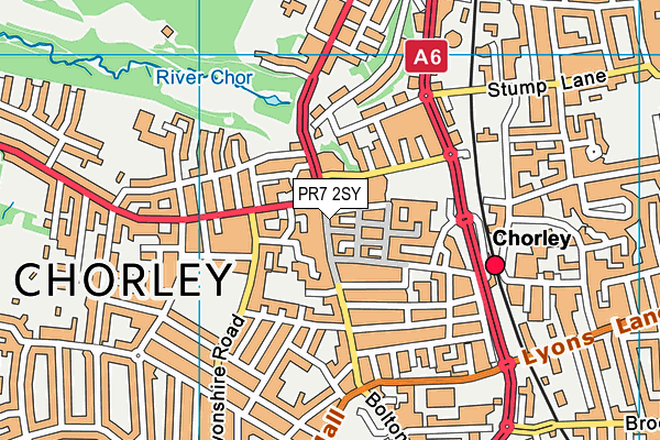 PR7 2SY map - OS VectorMap District (Ordnance Survey)