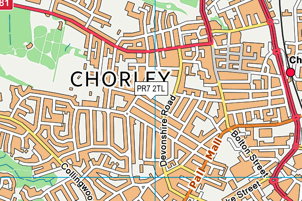 Coronation Recreation Ground (Chorley) map (PR7 2TL) - OS VectorMap District (Ordnance Survey)