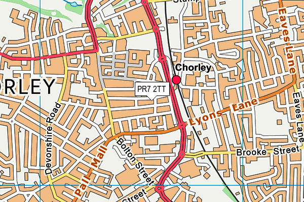 PR7 2TT map - OS VectorMap District (Ordnance Survey)