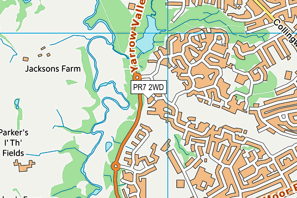 PR7 2WD map - OS VectorMap District (Ordnance Survey)