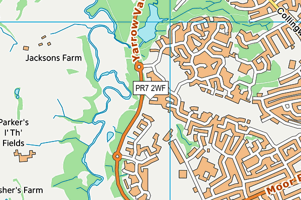 PR7 2WF map - OS VectorMap District (Ordnance Survey)