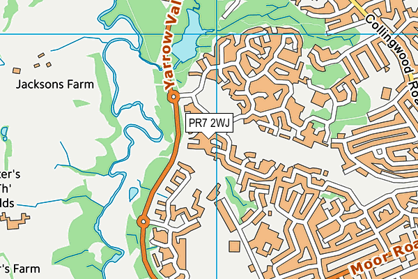 PR7 2WJ map - OS VectorMap District (Ordnance Survey)