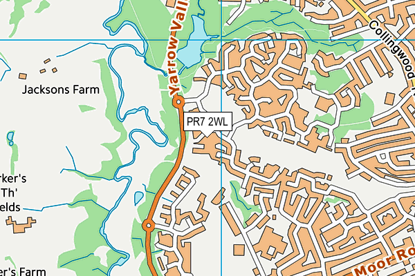 PR7 2WL map - OS VectorMap District (Ordnance Survey)