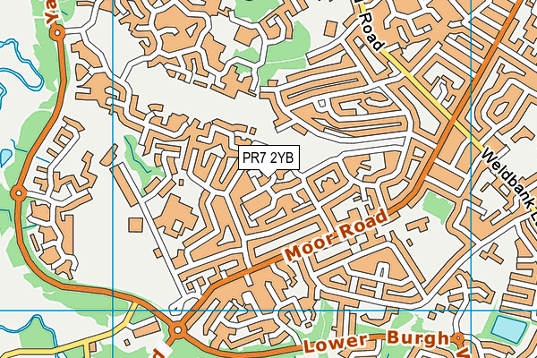 PR7 2YB map - OS VectorMap District (Ordnance Survey)