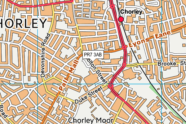 PR7 3AB map - OS VectorMap District (Ordnance Survey)