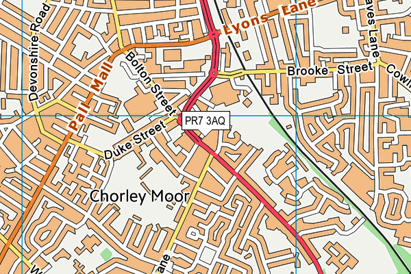 PR7 3AQ map - OS VectorMap District (Ordnance Survey)