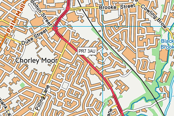 PR7 3AU map - OS VectorMap District (Ordnance Survey)