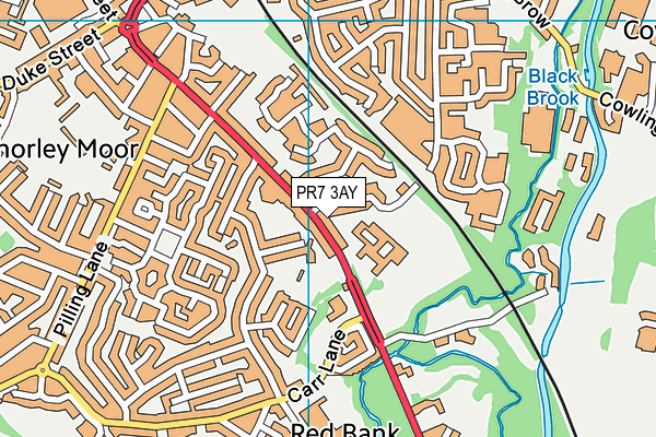 PR7 3AY map - OS VectorMap District (Ordnance Survey)