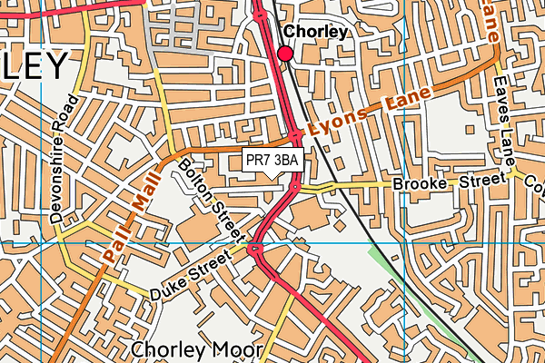 PR7 3BA map - OS VectorMap District (Ordnance Survey)