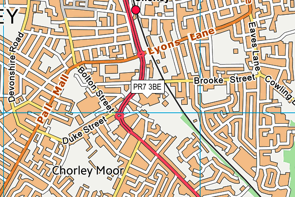 PR7 3BE map - OS VectorMap District (Ordnance Survey)