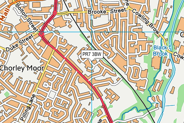 PR7 3BW map - OS VectorMap District (Ordnance Survey)