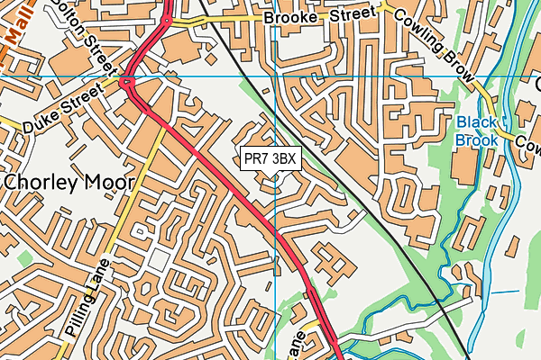 PR7 3BX map - OS VectorMap District (Ordnance Survey)