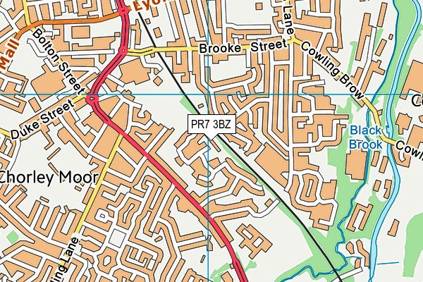 PR7 3BZ map - OS VectorMap District (Ordnance Survey)