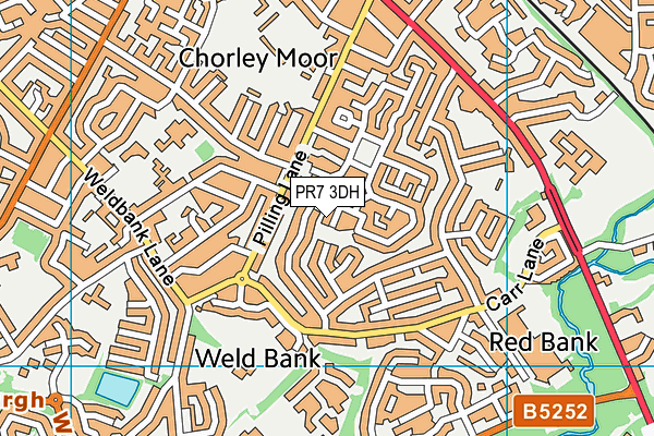 PR7 3DH map - OS VectorMap District (Ordnance Survey)