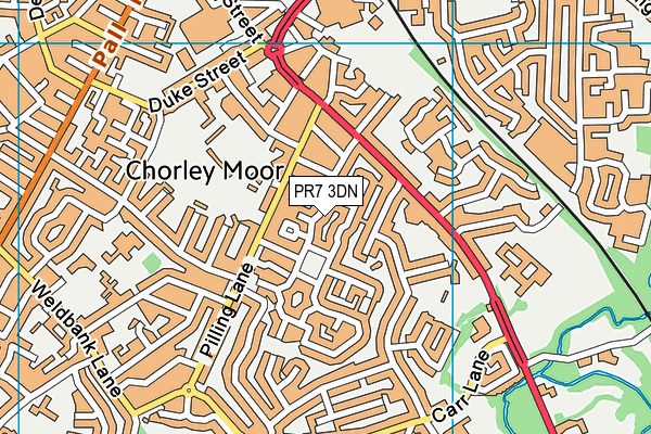 PR7 3DN map - OS VectorMap District (Ordnance Survey)