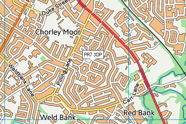 PR7 3DP map - OS VectorMap District (Ordnance Survey)