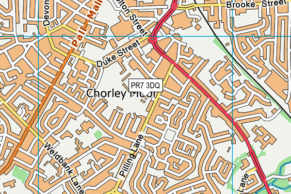 PR7 3DQ map - OS VectorMap District (Ordnance Survey)