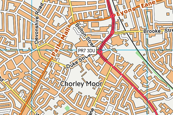 Chorley Football Club map (PR7 3DU) - OS VectorMap District (Ordnance Survey)