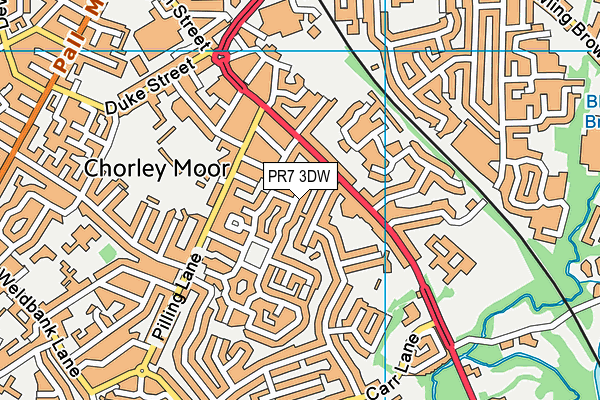 PR7 3DW map - OS VectorMap District (Ordnance Survey)