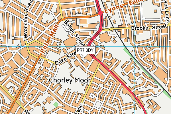 PR7 3DY map - OS VectorMap District (Ordnance Survey)